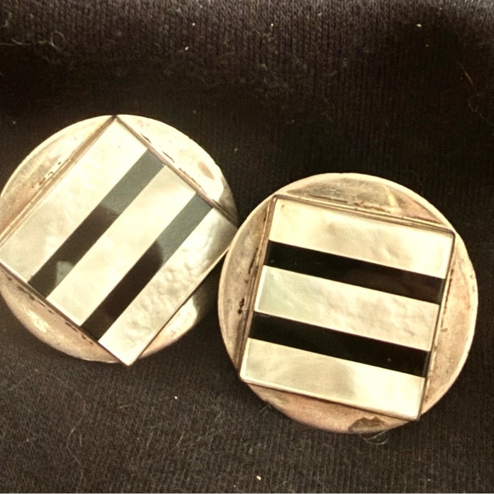 Vintage Black and Silver Earrings